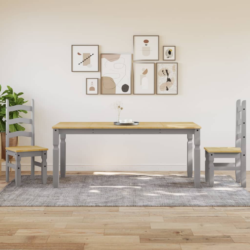 Blagovaonski stol Corona sivi 180x90x75 cm od masivne borovine