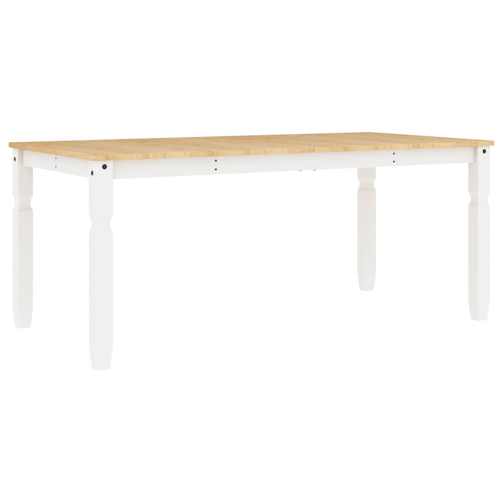 Blagovaonski stol Corona bijeli 180x90x75 cm masivna borovina