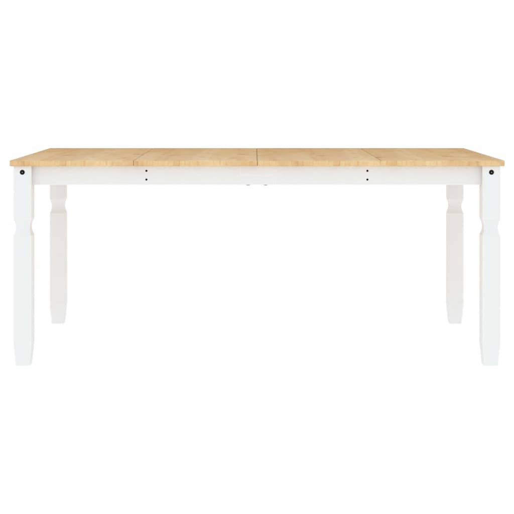 Blagovaonski stol Corona bijeli 180x90x75 cm masivna borovina
