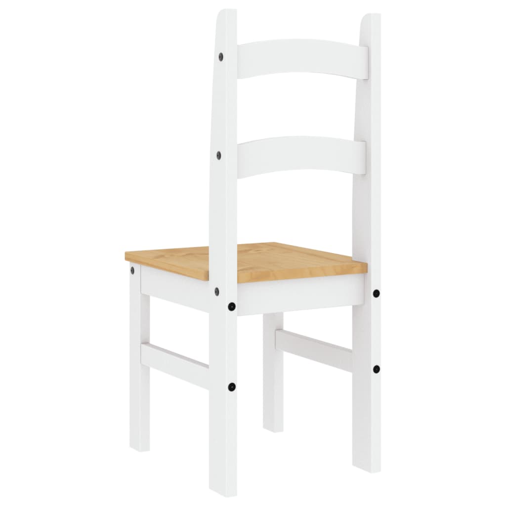 Blagovaonske stolice 2 kom bijeli 40x46x99 cm masivne borovine