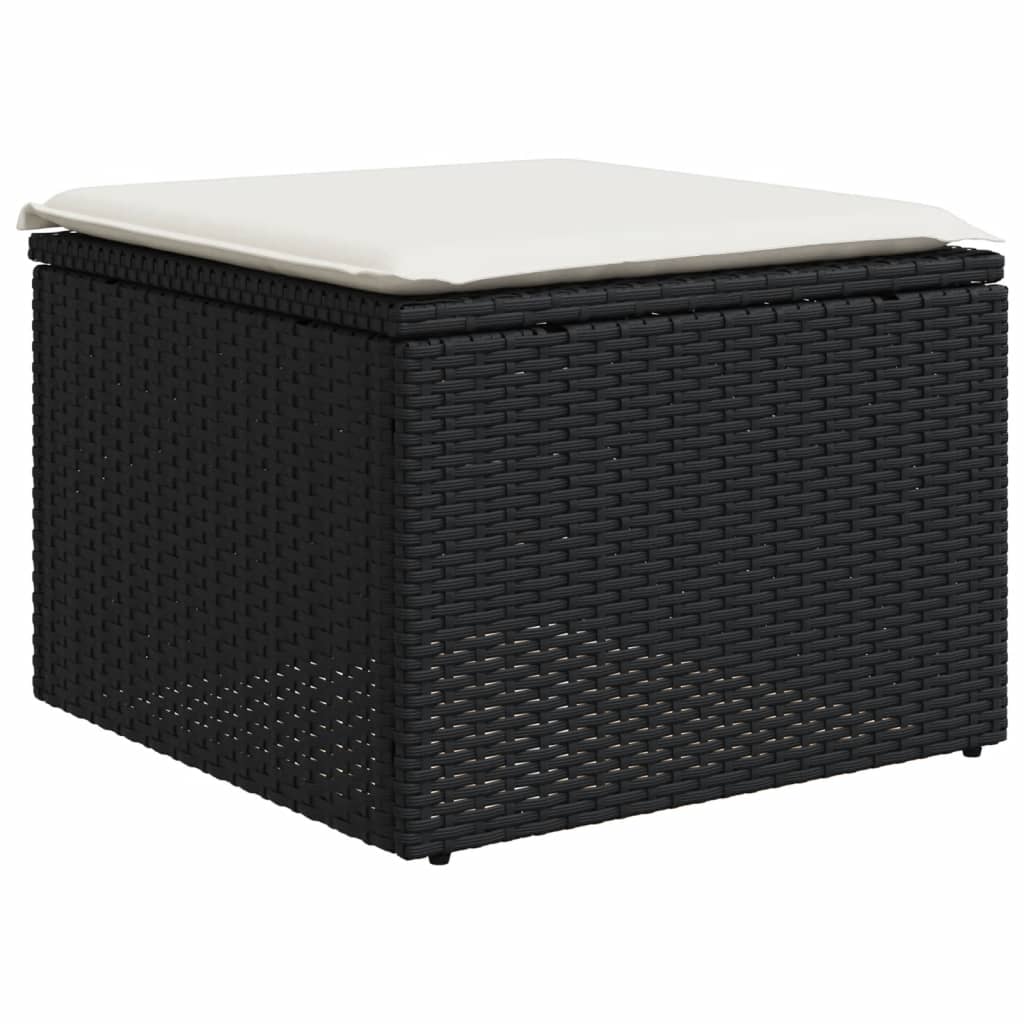 10-dijelni set vrtnih sofa s jastucima crni od poliratana