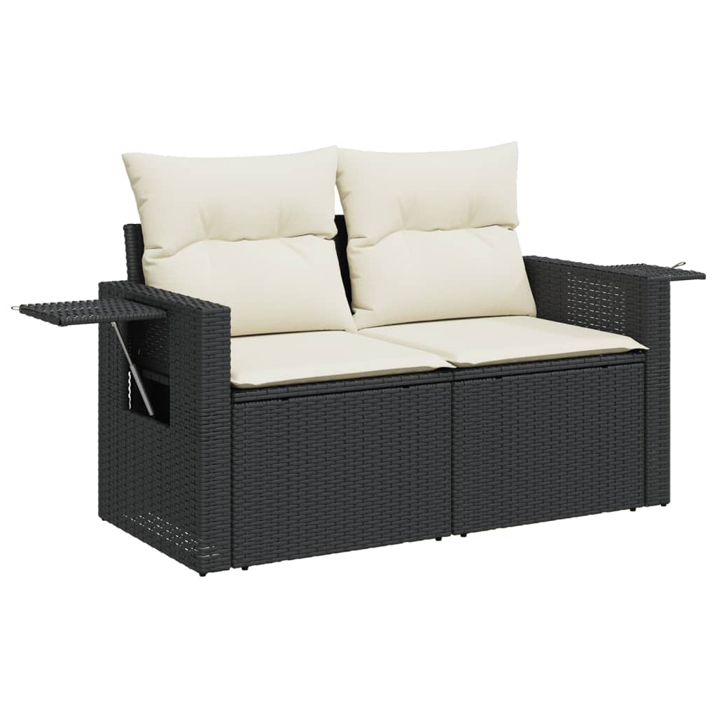 12-dijelni set vrtnih sofa od poliratana s jastucima crni