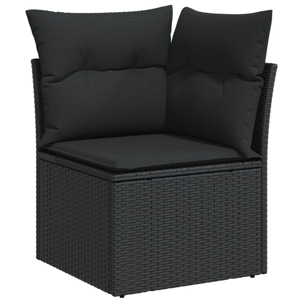 12-dijelni set vrtnih sofa od poliratana s jastucima crni