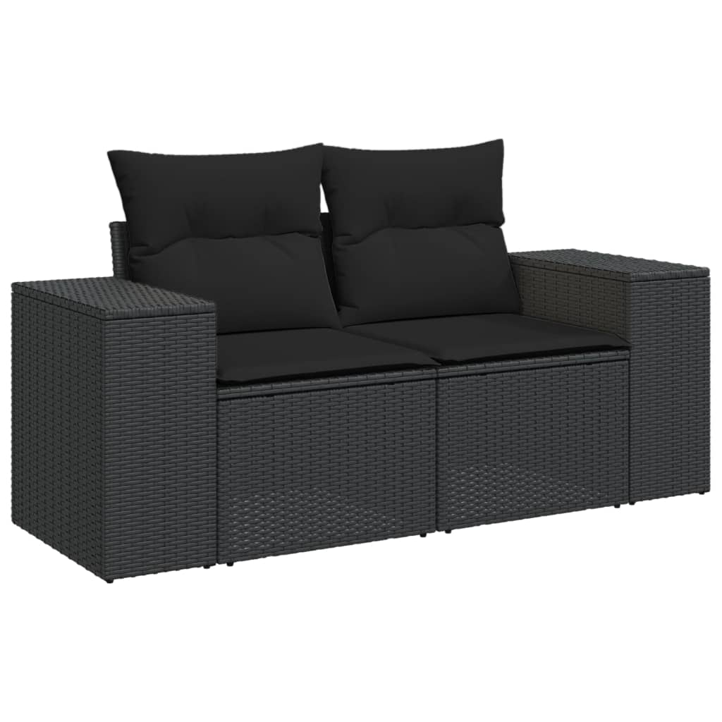 10-dijelni set vrtnih sofa od poliratana s jastucima sivi