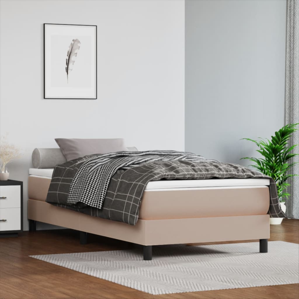 Madrac s oprugama srednje tvrdoće boja cappuccina 120x190x20 cm umjetne kože
