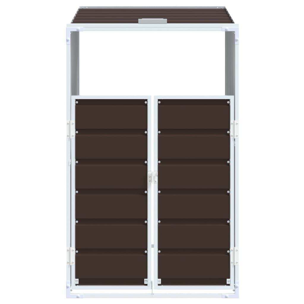Spremište za 1 kantu za otpad smeđe 72x81x115 cm čelično