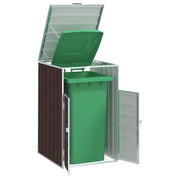 Spremište za 1 kantu za otpad smeđe 72x81x115 cm čelično