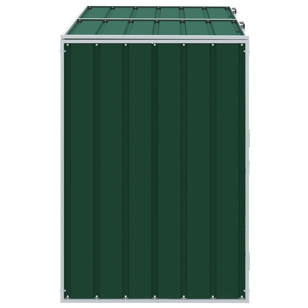 Spremište za 2 kanta za otpad zelena 144x81x113 cm čelično