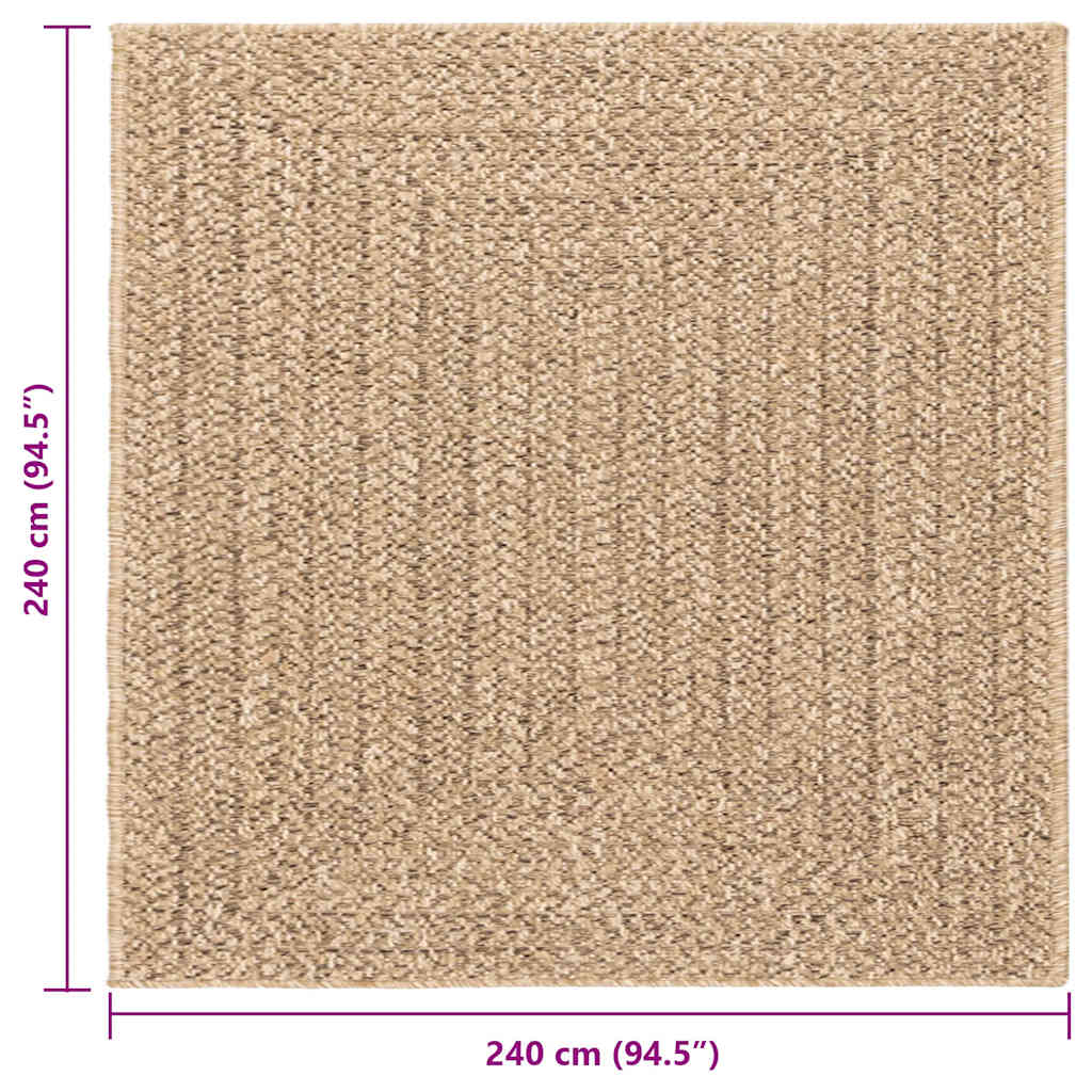 Tepih ZIZUR 240 x 240 cm s izgledom jute unutarnji i vanjski