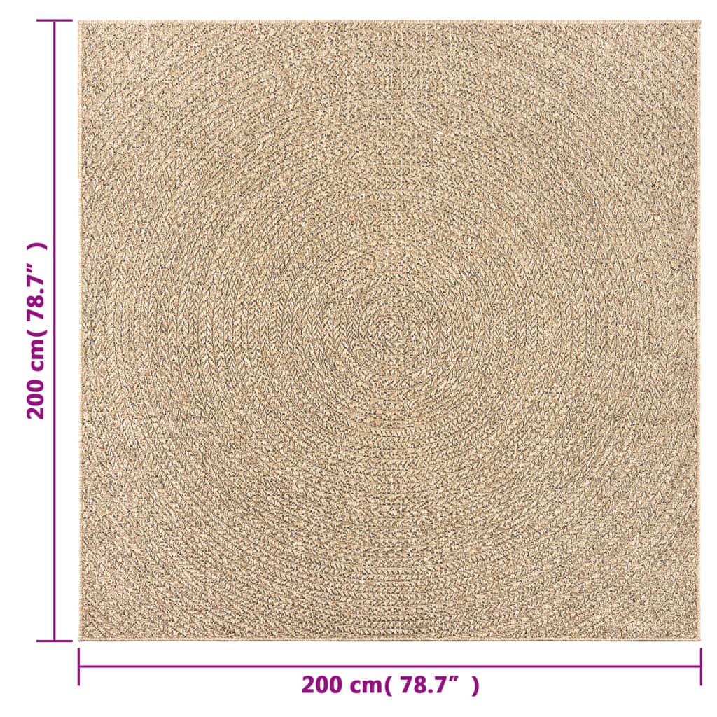 Tepih ZIZUR 200 x 200 cm s izgledom jute unutarnji i vanjski