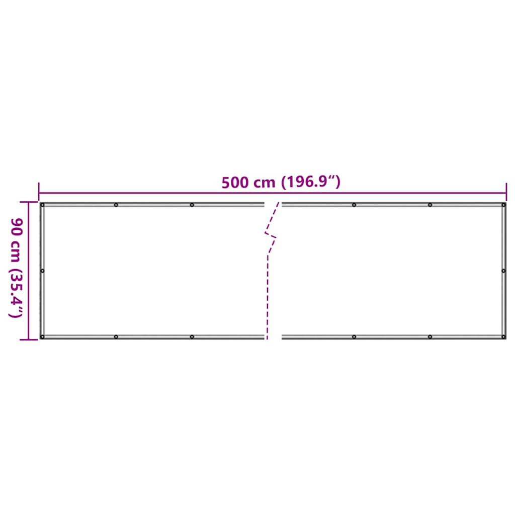 Balkonski zaslon za privatnost antracit 500 x 90 cm PVC