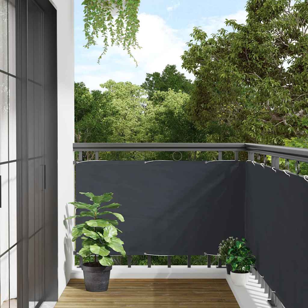 Balkonski zaslon za privatnost antracit 500 x 90 cm PVC