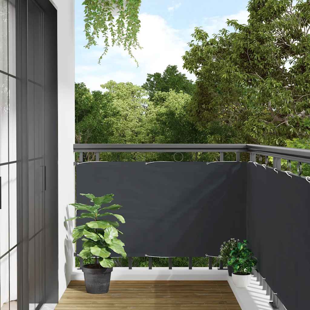 Balkonski zaslon za privatnost antracit 600 x 90 cm PVC