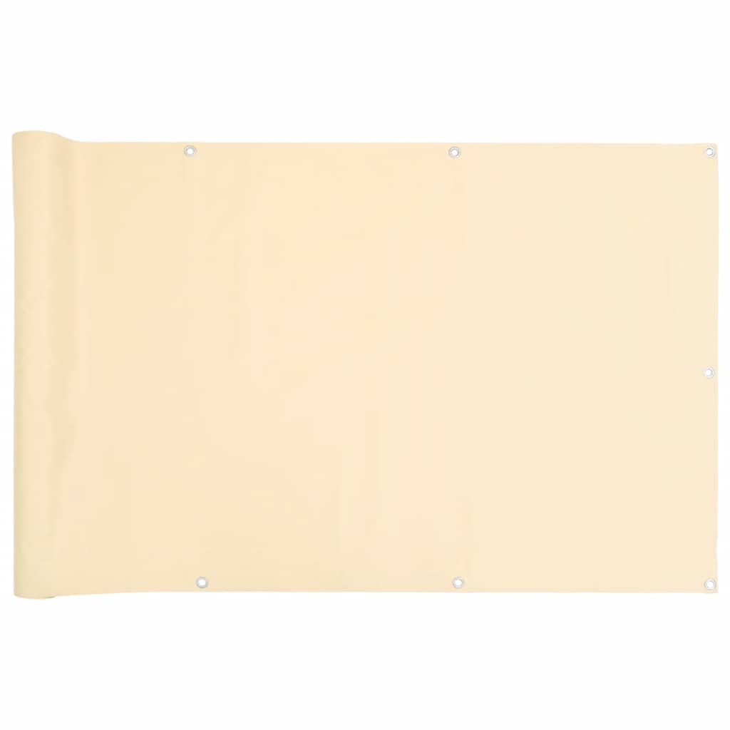 Balkonski zaslon za privatnost krem 600 x 90 cm PVC