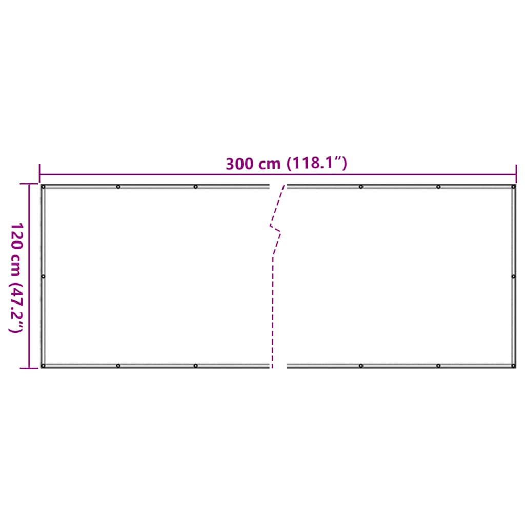 Balkonski zaslon za privatnost antracit 300 x 120 cm PVC