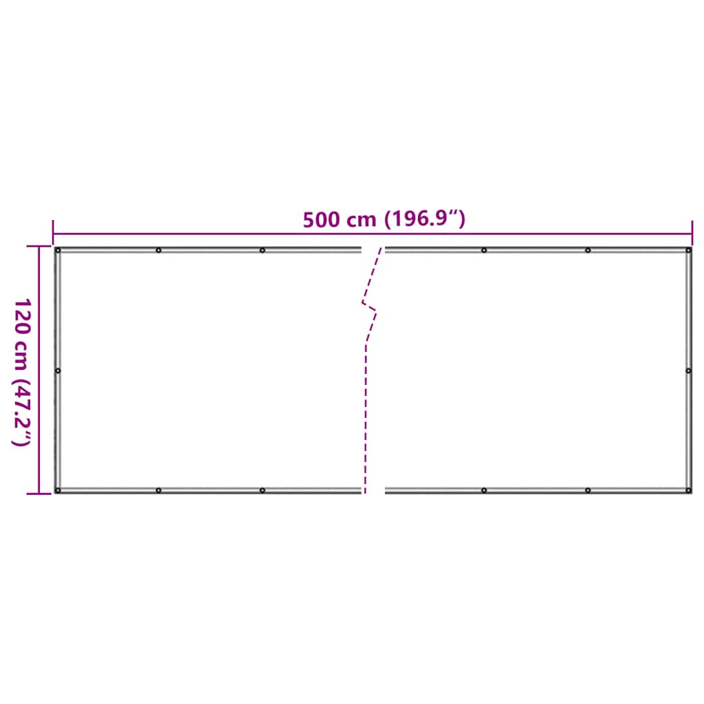 Balkonski zaslon za privatnost krem 500 x 120 cm PVC