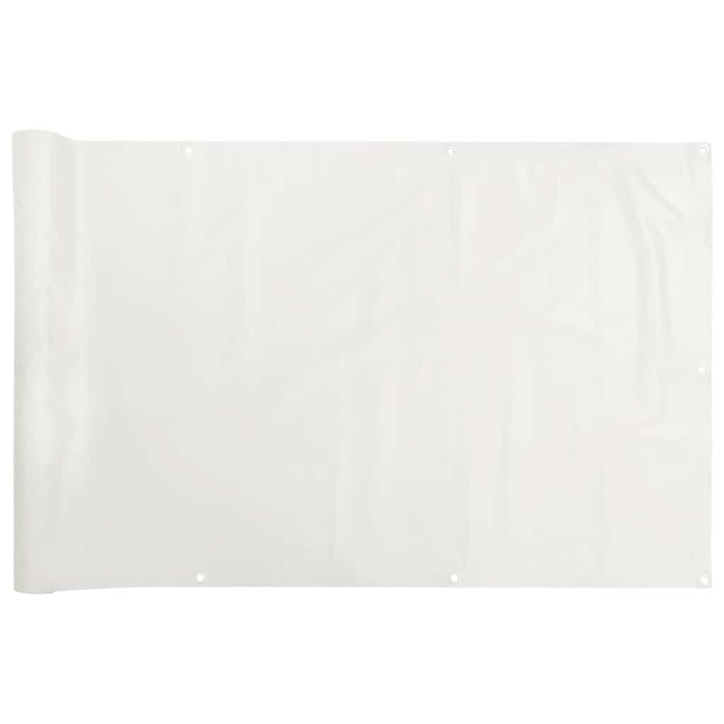 Balkonski zaslon za privatnost bijeli 600 x 120 cm PVC