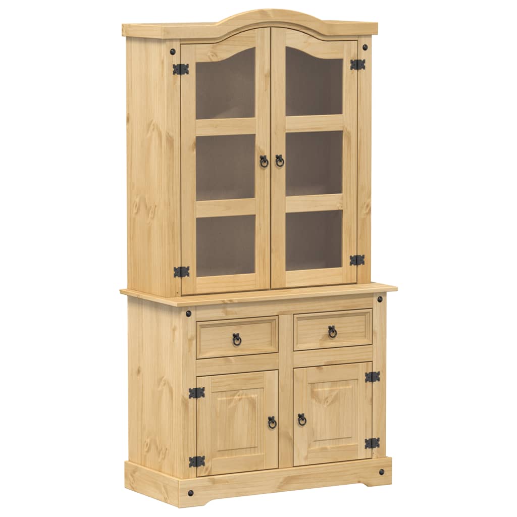 Vitrina sa staklom Corona 100 x 48,5 x 179 cm masivna borovina