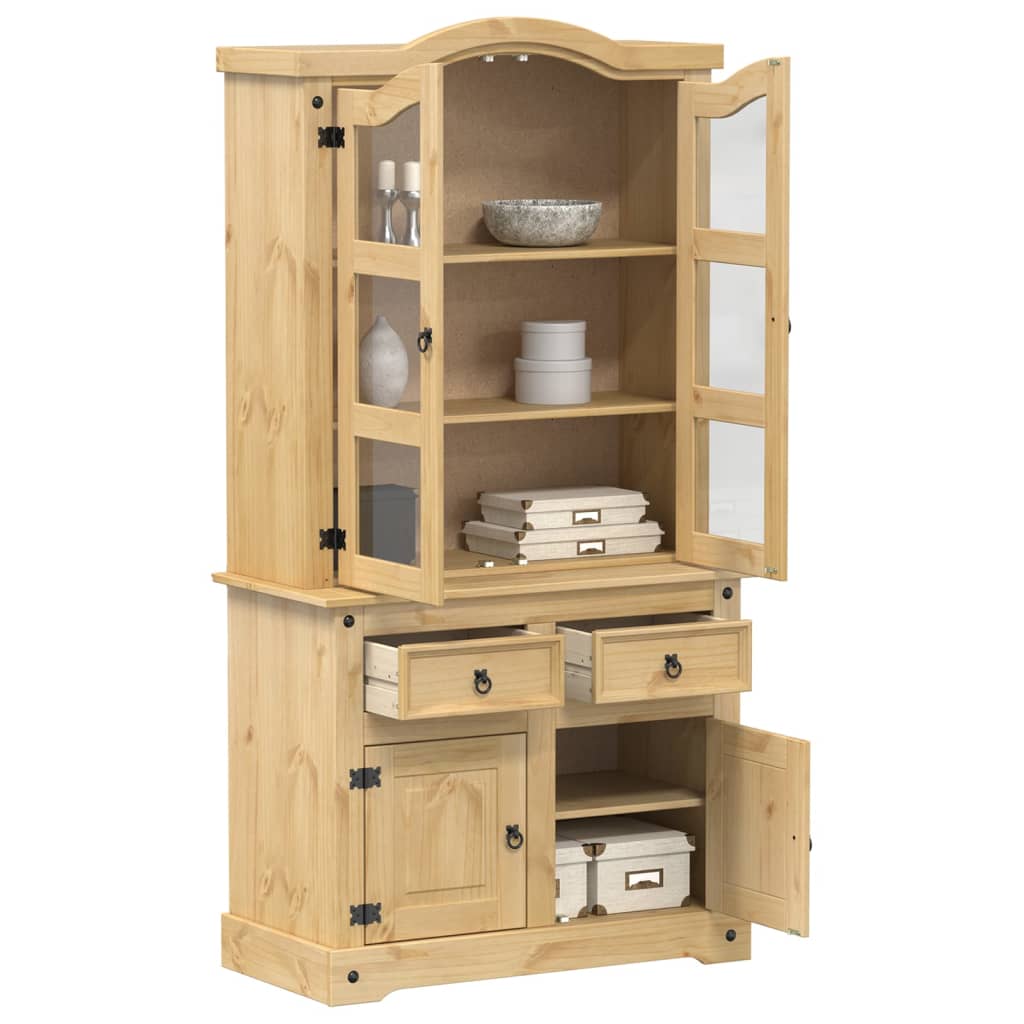 Vitrina sa staklom Corona 100 x 48,5 x 179 cm masivna borovina