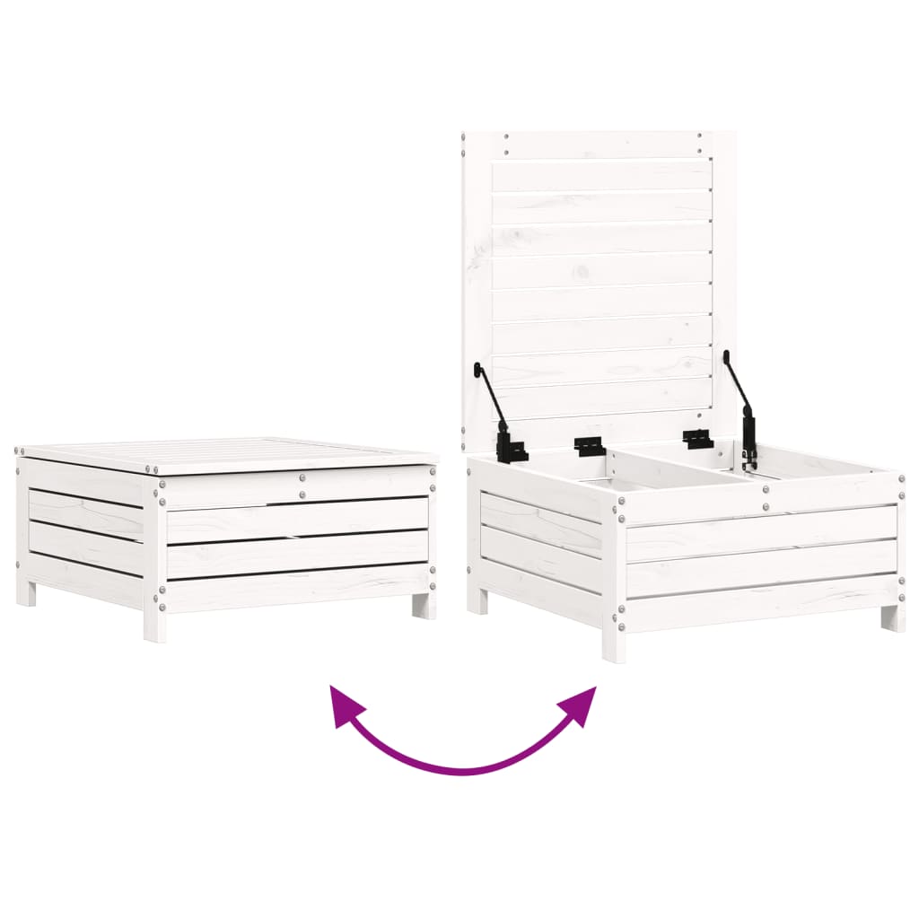 5-dijelni set vrtnih sofa bijeli od masivne borovine