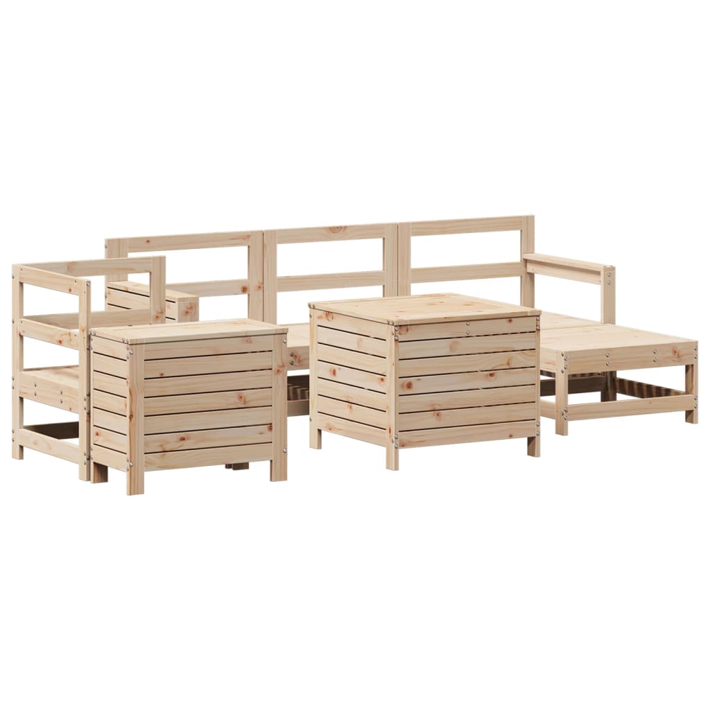 7-dijelni set vrtnih sofa od masivne borovine