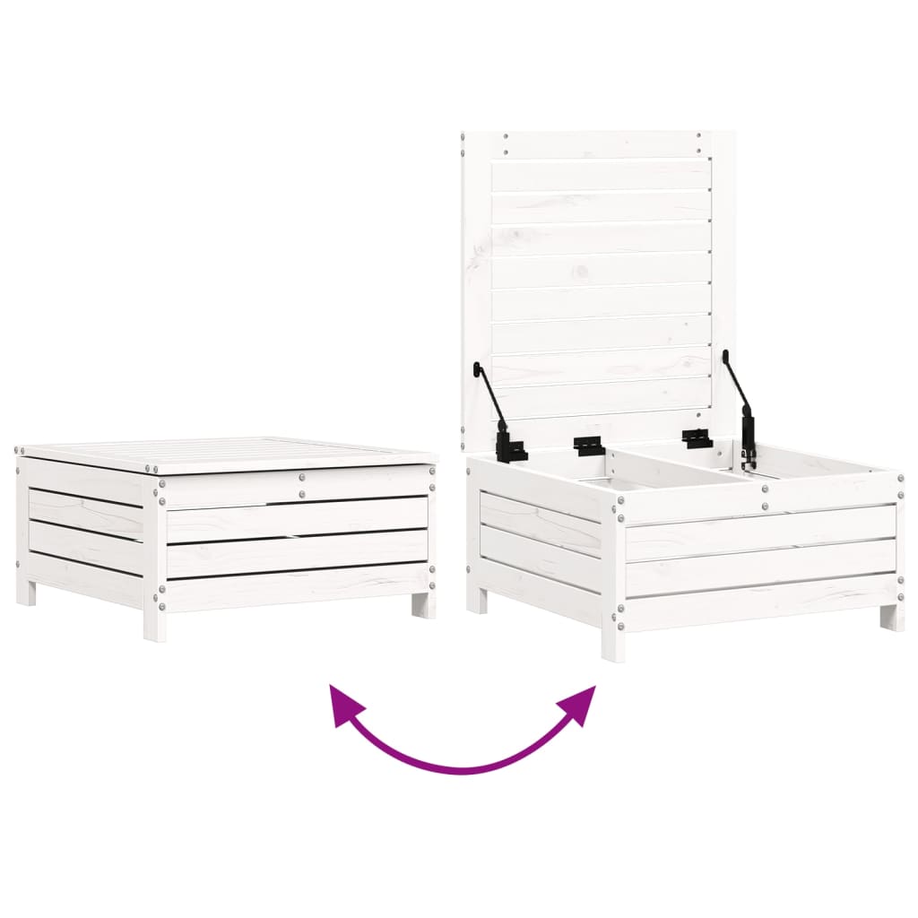 8-dijelni set vrtnih sofa bijeli od masivne borovine