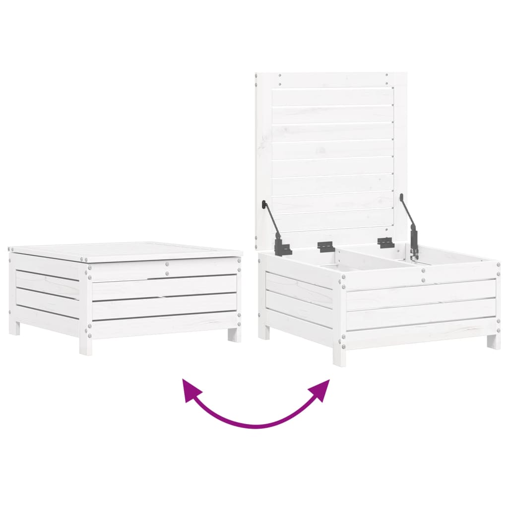 10-dijelni set vrtnih sofa bijeli od masivne borovine