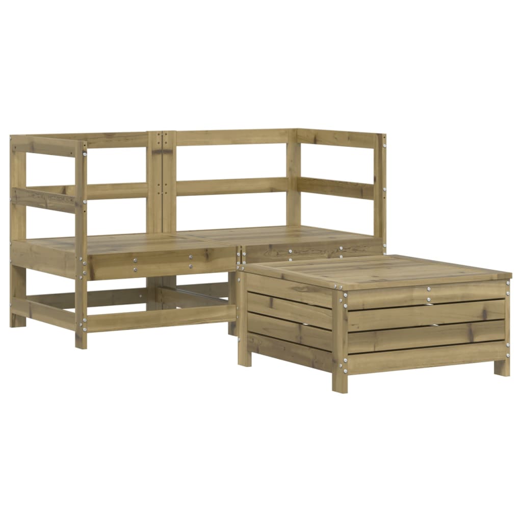 3-dijelni set vrtnih sofa od impregnirane borovine