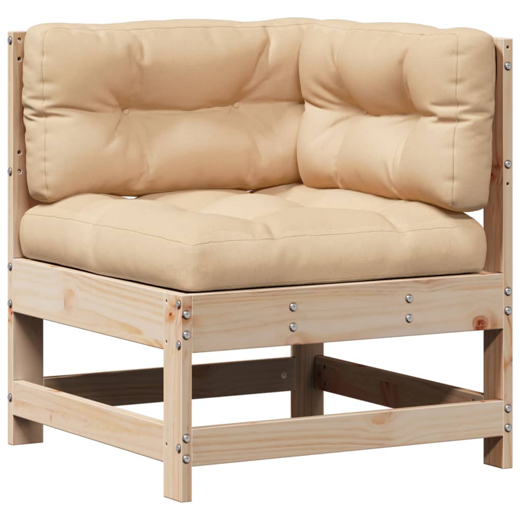 7-dijelna vrtna garnitura od masivne borovine s jastucima