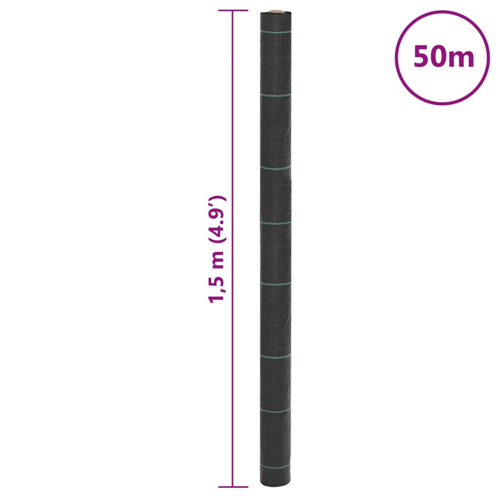 Membrana za korov Crna 1,5 x 50 m PP