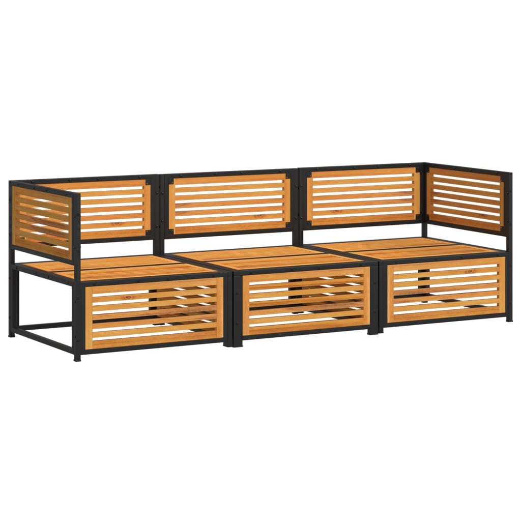 3-dijelna set vrtnih sofa s jastucima masivno bagremovo drvo