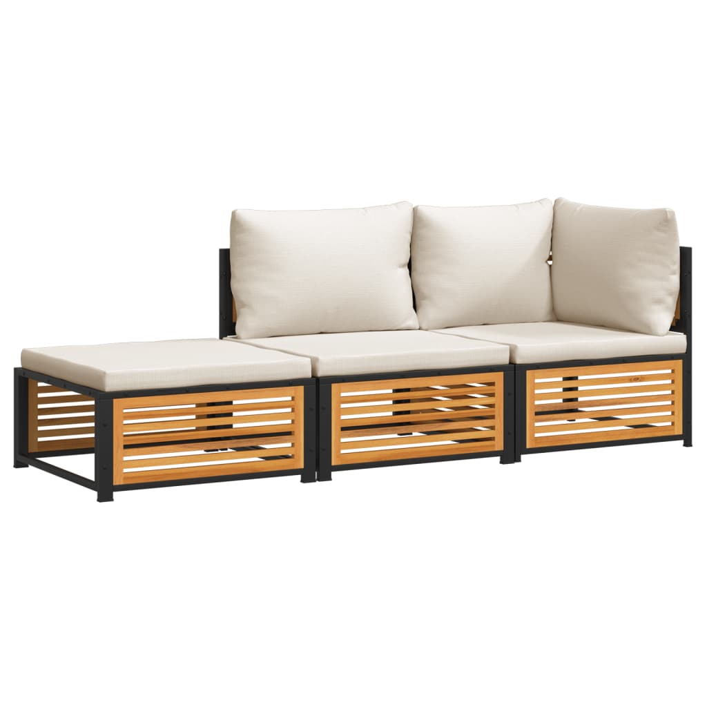 3-dijelna set vrtnih sofa s jastucima masivno bagremovo drvo