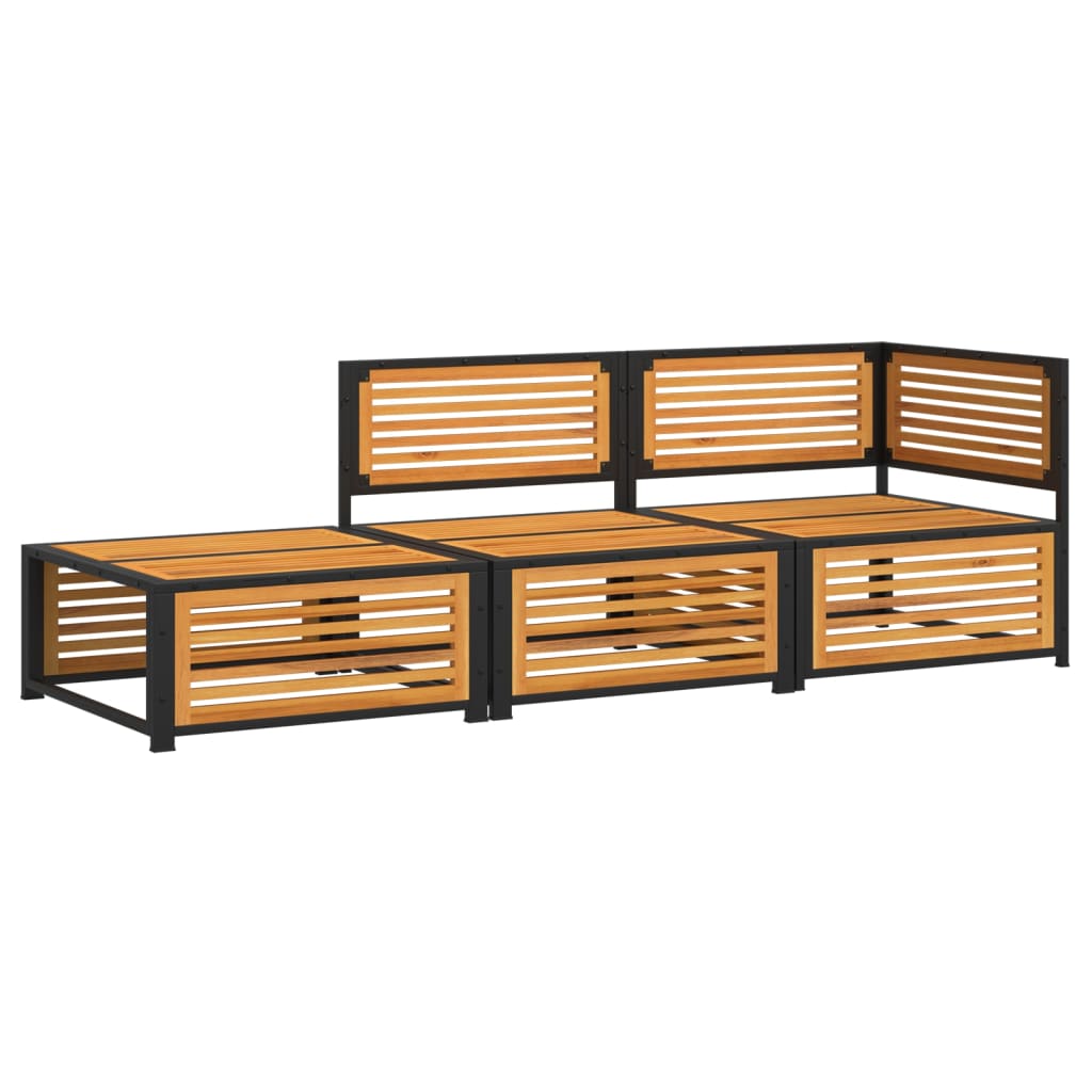 3-dijelna set vrtnih sofa s jastucima masivno bagremovo drvo