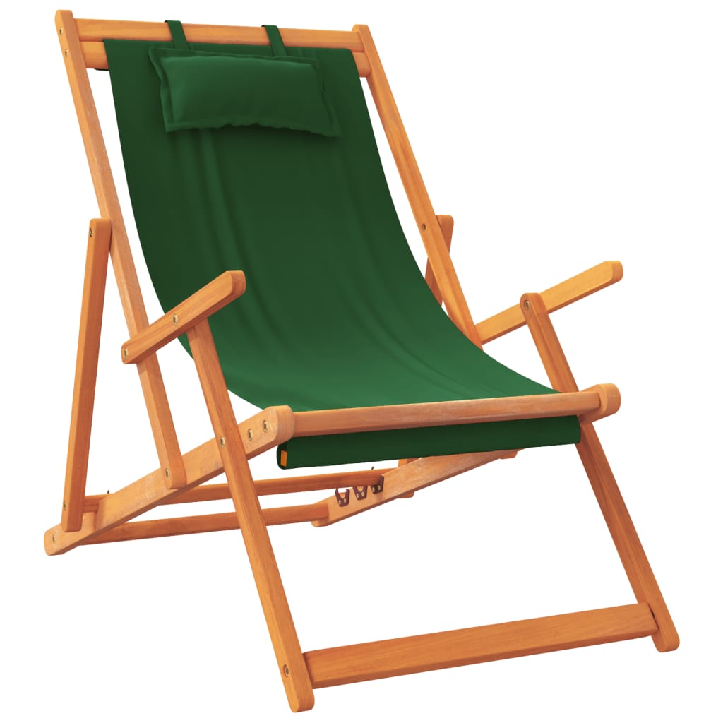 Sklopive stolice za plažu od tkanine 2 kom zelene