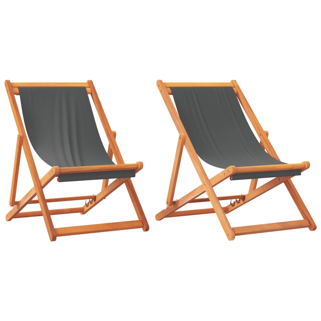 Sklopive stolice za plažu od tkanine 2 kom sive