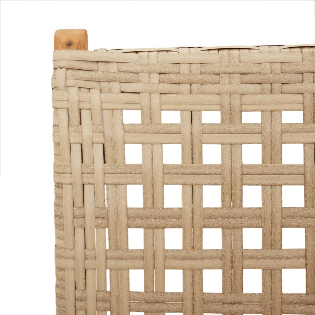 Vrtni naslonjači 4 kom bež od poliratana i masivnog drva