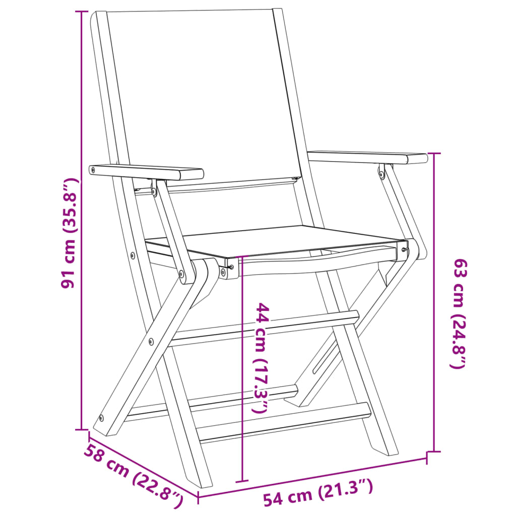 Sklopive vrtne stolice 8 kom smeđesivi od tkanine i drva