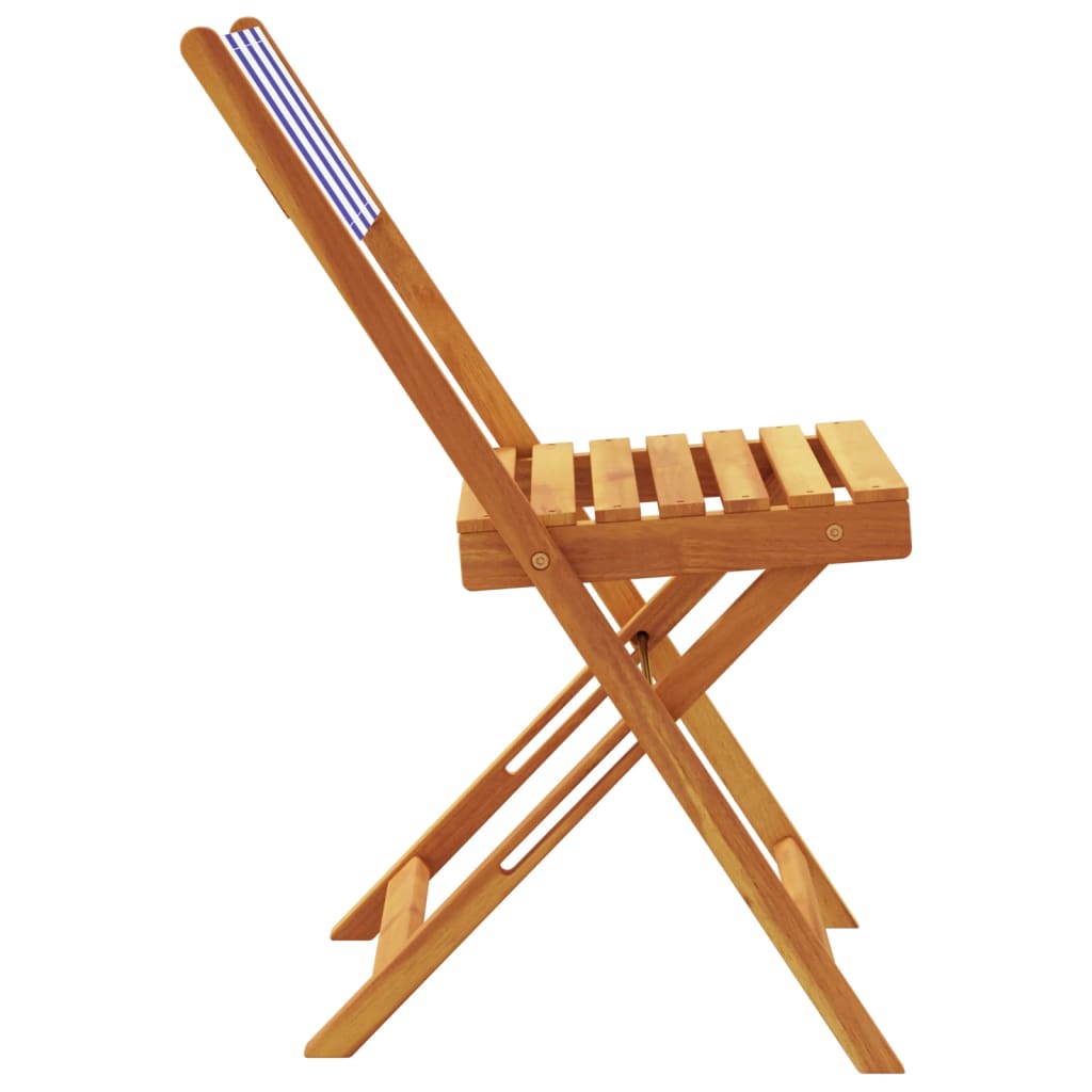 Vrtni naslonjači 8 kom krem plavo-bijeli od tkanine i drva