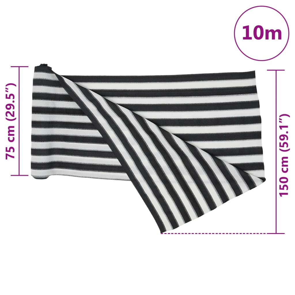 Mreža za privatnost antracit-bijela 1,5 x 10 m HDPE 195 g/m²