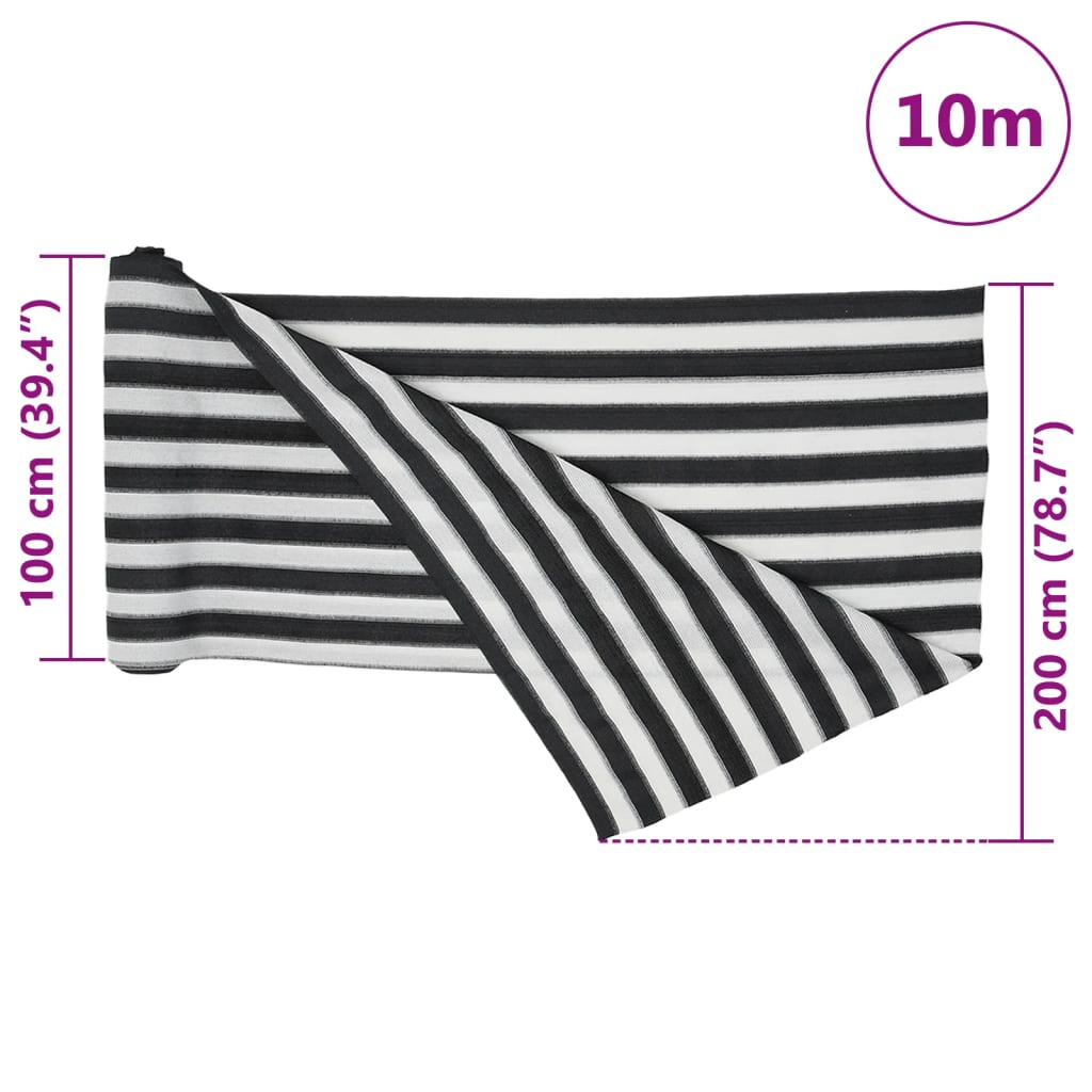 Mreža za privatnost antracit-bijela 2 x 10 m HDPE 195 g/m²