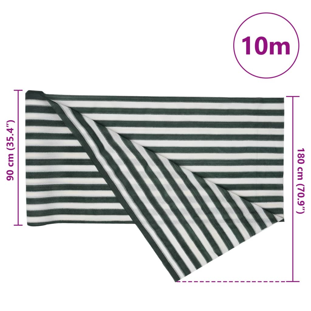 Mreža za privatnost zelena-bijela 1,8 x 10 m HDPE 75 g/m²