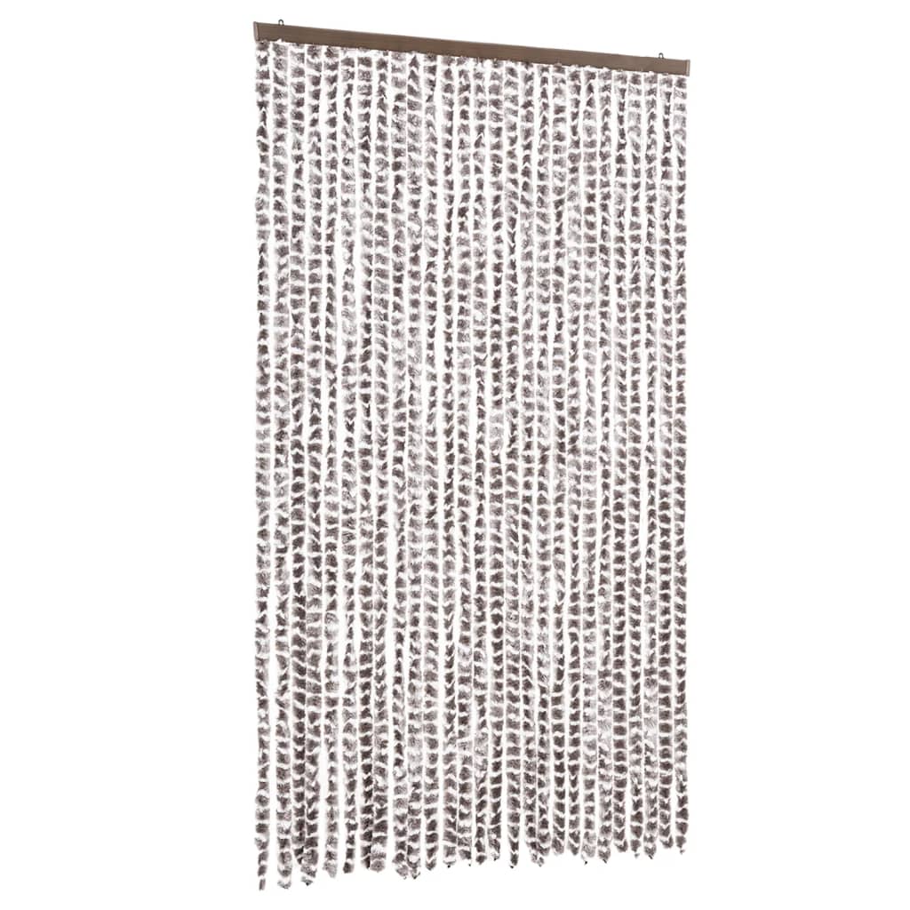Zastor protiv muha Smeđesiva i bijeli 118 x 220 cm od šenila