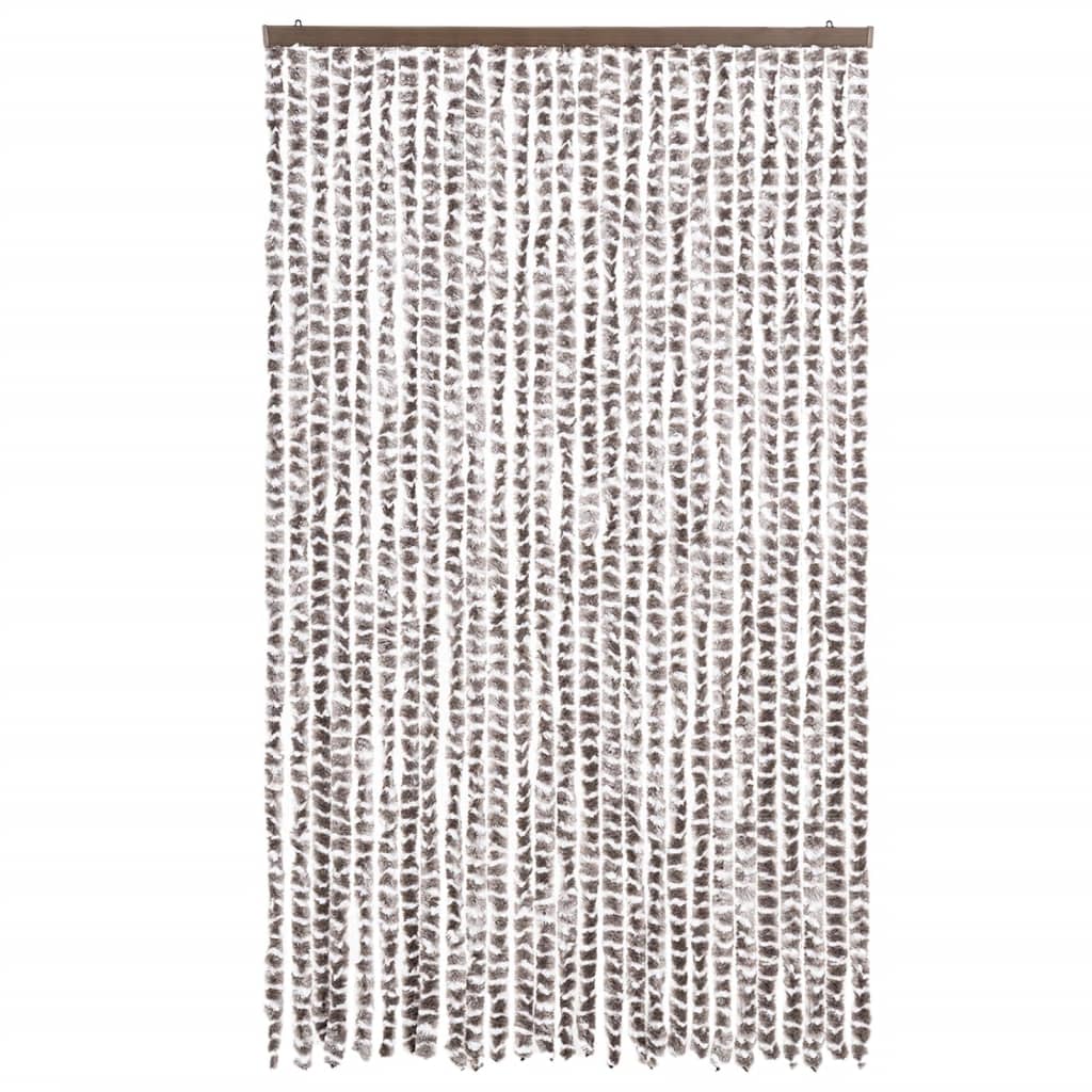 Zastor protiv muha Smeđesiva i bijeli 118 x 220 cm od šenila