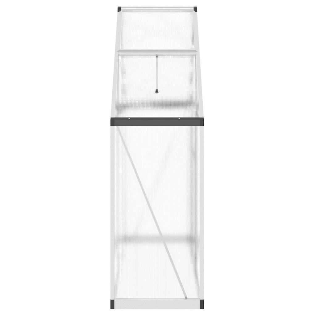 Staklenik s okvirom srebrni 169 x 58 x 195 cm aluminijski