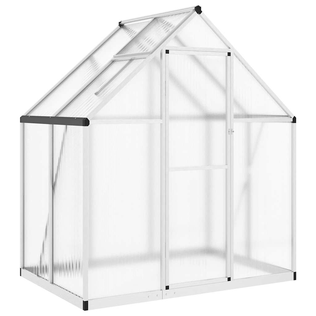 Staklenik s okvirom srebrni 169 x 114 x 195 cm aluminijski
