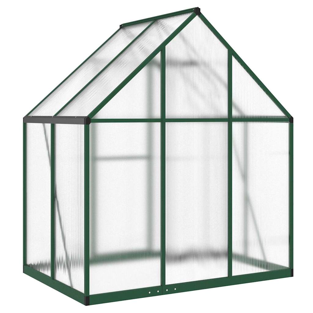 Staklenik s okvirom zeleni 169 x 114 x 195 cm aluminijski