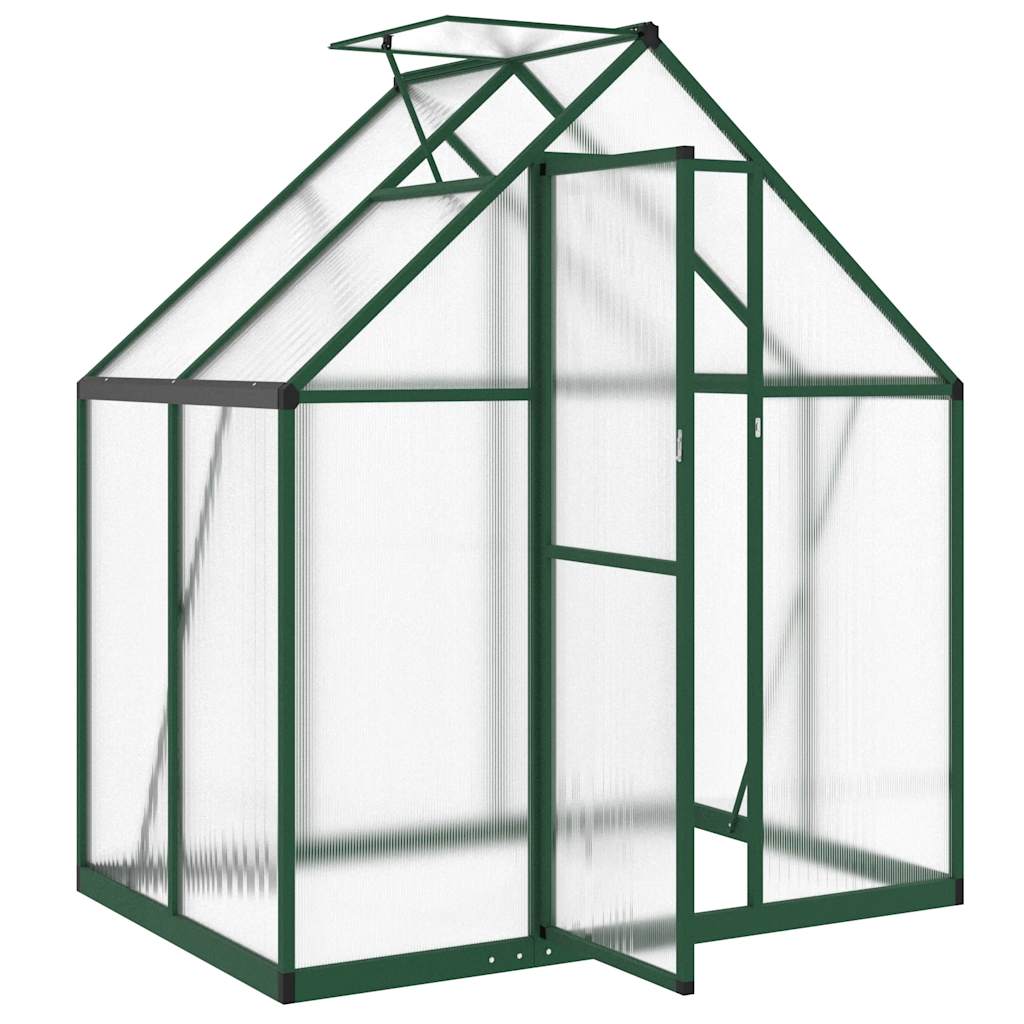 Staklenik s okvirom zeleni 169 x 114 x 195 cm aluminijski