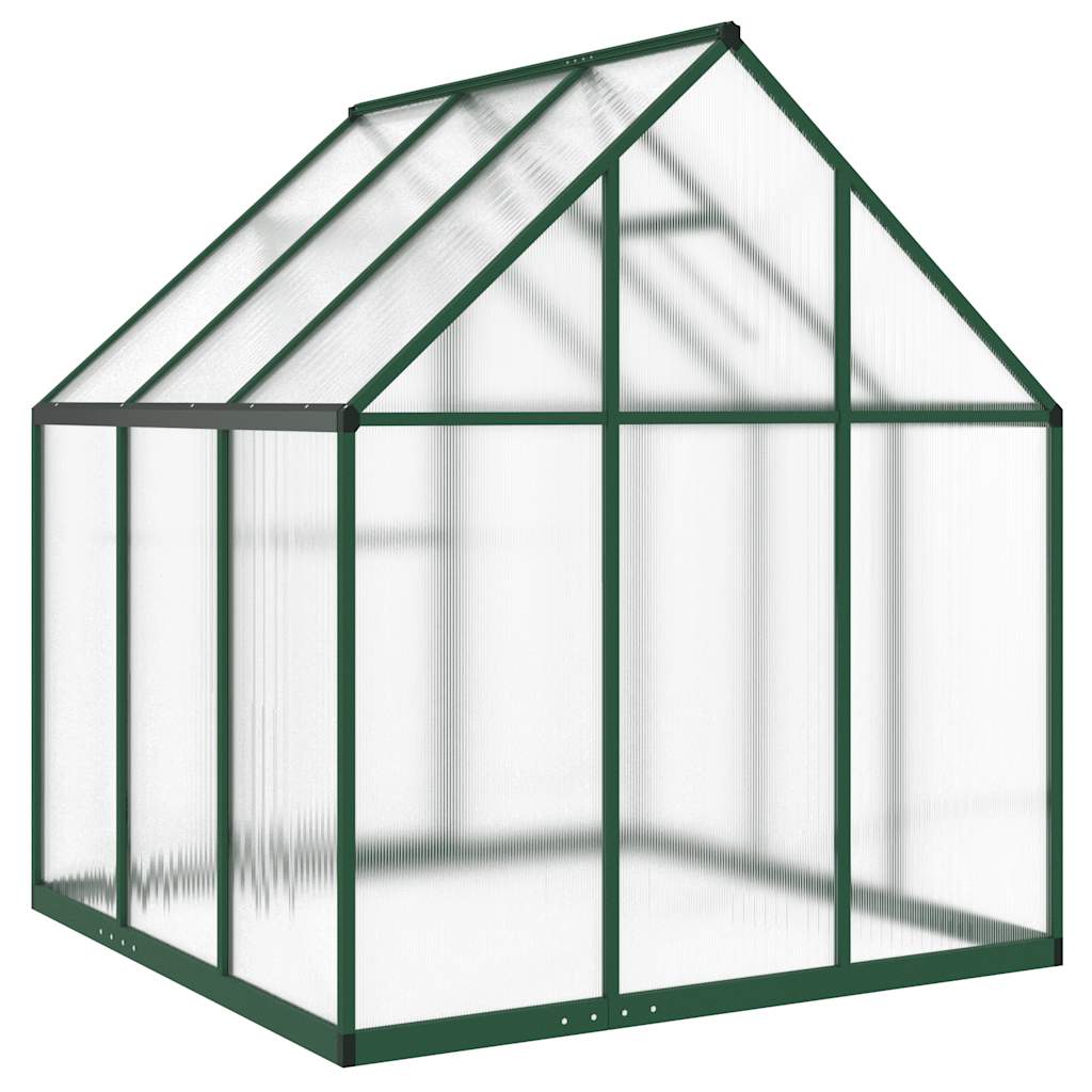 Staklenik s okvirom zeleni 169 x 169 x 195 cm aluminijski