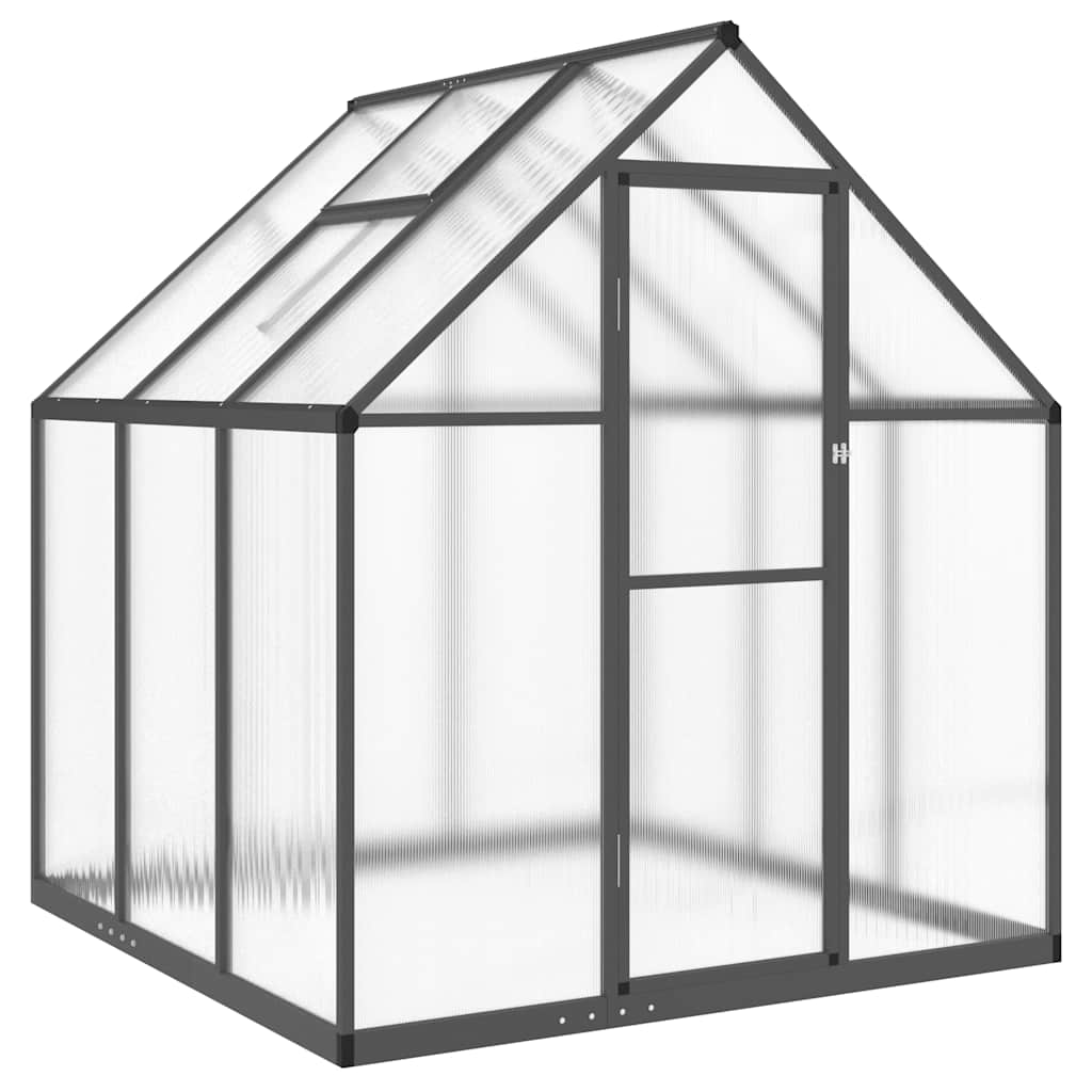 Staklenik s okvirom antracit 169 x 169 x 195 cm aluminijski