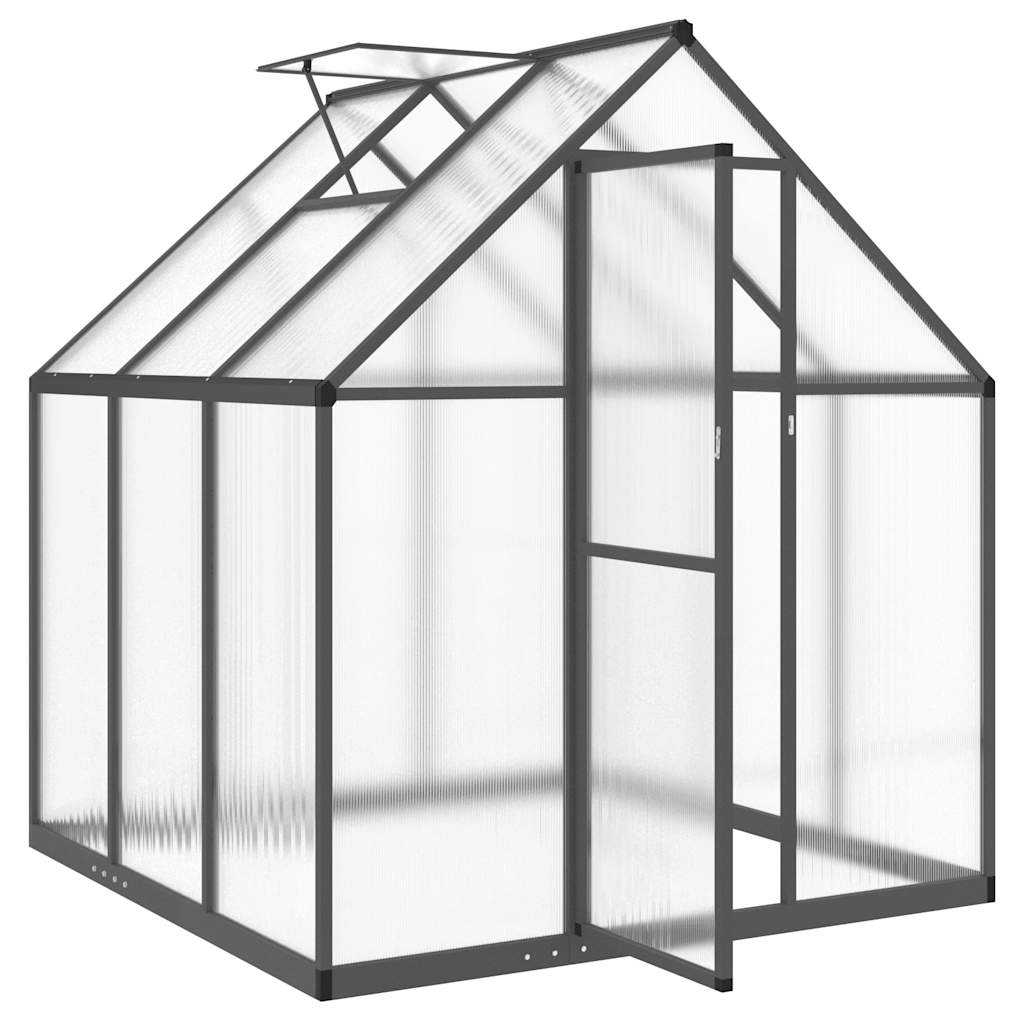 Staklenik s okvirom antracit 169 x 169 x 195 cm aluminijski